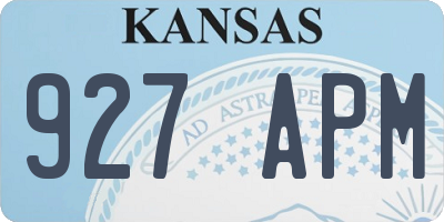 KS license plate 927APM