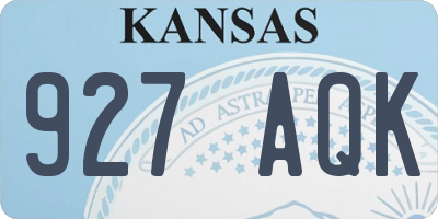 KS license plate 927AQK