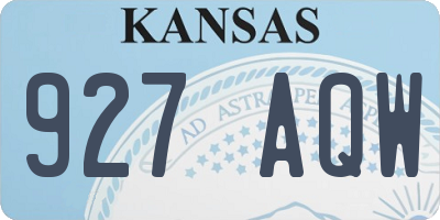 KS license plate 927AQW