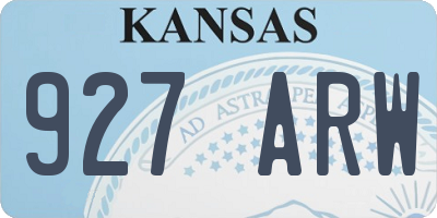 KS license plate 927ARW
