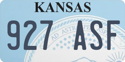 KS license plate 927ASF