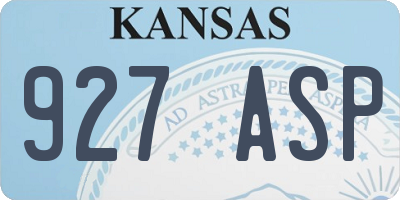 KS license plate 927ASP