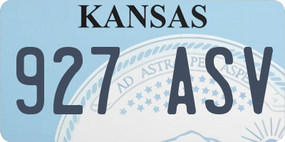 KS license plate 927ASV