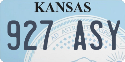 KS license plate 927ASY