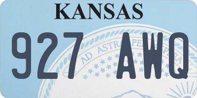 KS license plate 927AWQ