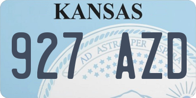 KS license plate 927AZD