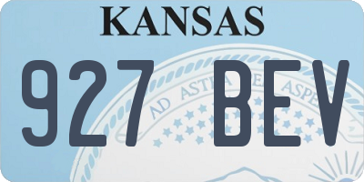 KS license plate 927BEV