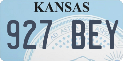 KS license plate 927BEY