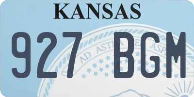 KS license plate 927BGM