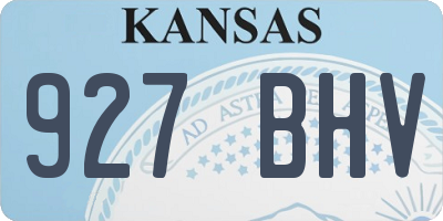 KS license plate 927BHV