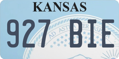 KS license plate 927BIE