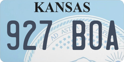 KS license plate 927BOA
