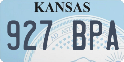 KS license plate 927BPA