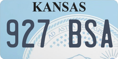 KS license plate 927BSA