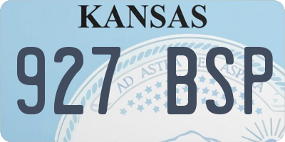 KS license plate 927BSP