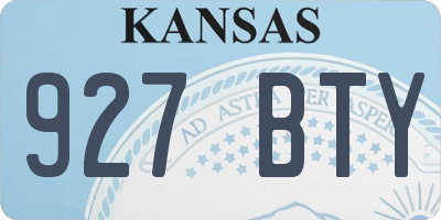 KS license plate 927BTY