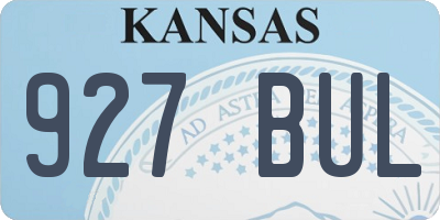 KS license plate 927BUL