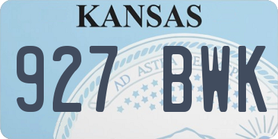KS license plate 927BWK