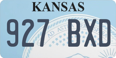 KS license plate 927BXD