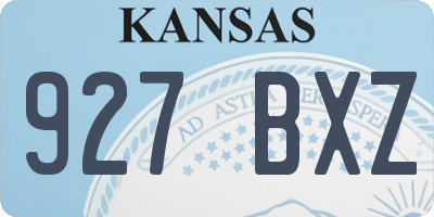 KS license plate 927BXZ