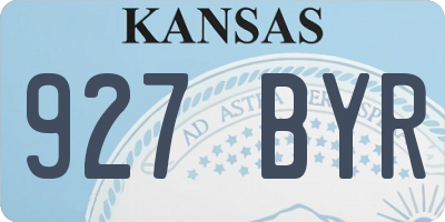 KS license plate 927BYR