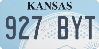KS license plate 927BYT