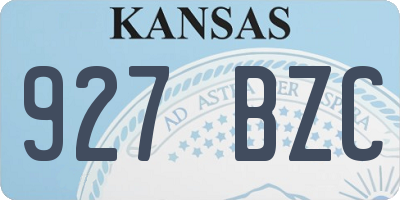 KS license plate 927BZC