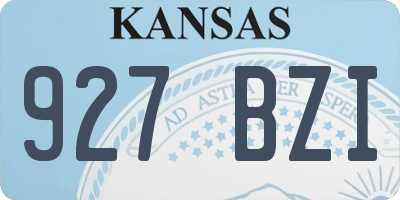KS license plate 927BZI