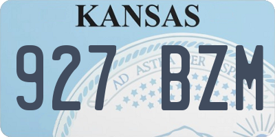 KS license plate 927BZM