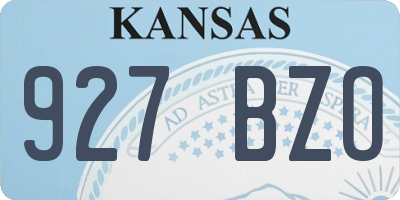 KS license plate 927BZO