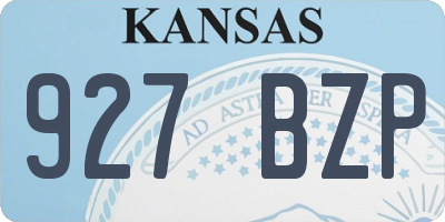KS license plate 927BZP
