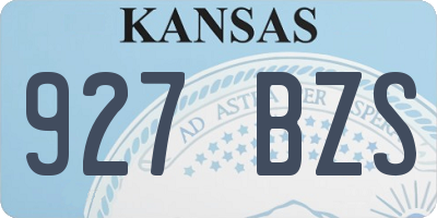 KS license plate 927BZS