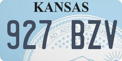 KS license plate 927BZV