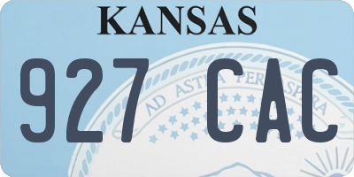 KS license plate 927CAC