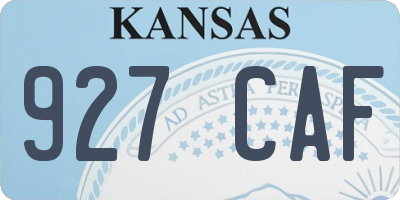KS license plate 927CAF