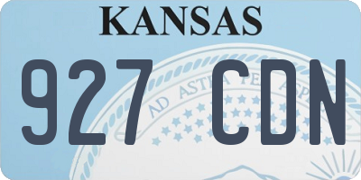 KS license plate 927CDN