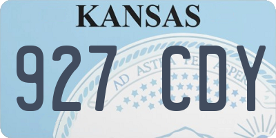 KS license plate 927CDY