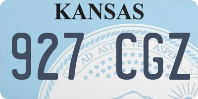 KS license plate 927CGZ
