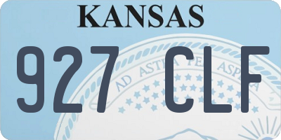 KS license plate 927CLF