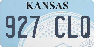 KS license plate 927CLQ