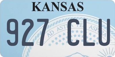 KS license plate 927CLU