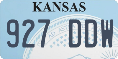 KS license plate 927DDW