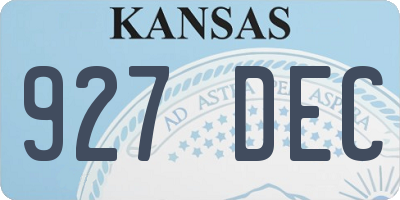 KS license plate 927DEC