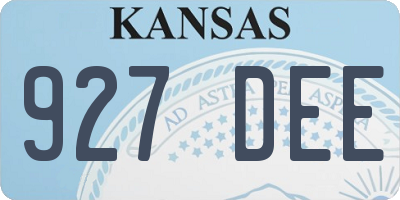KS license plate 927DEE