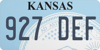 KS license plate 927DEF