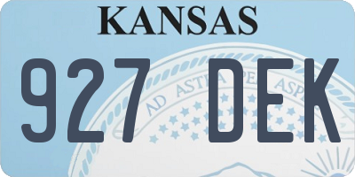 KS license plate 927DEK