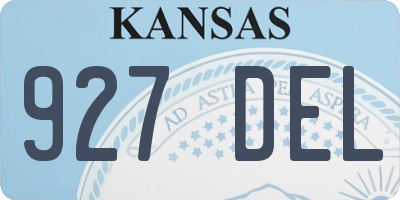 KS license plate 927DEL