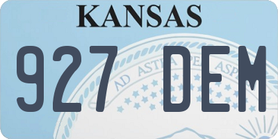 KS license plate 927DEM