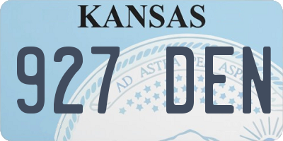 KS license plate 927DEN
