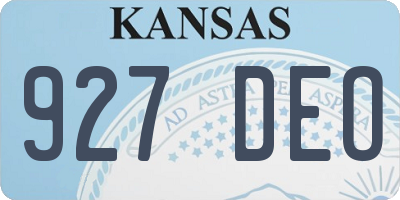 KS license plate 927DEO